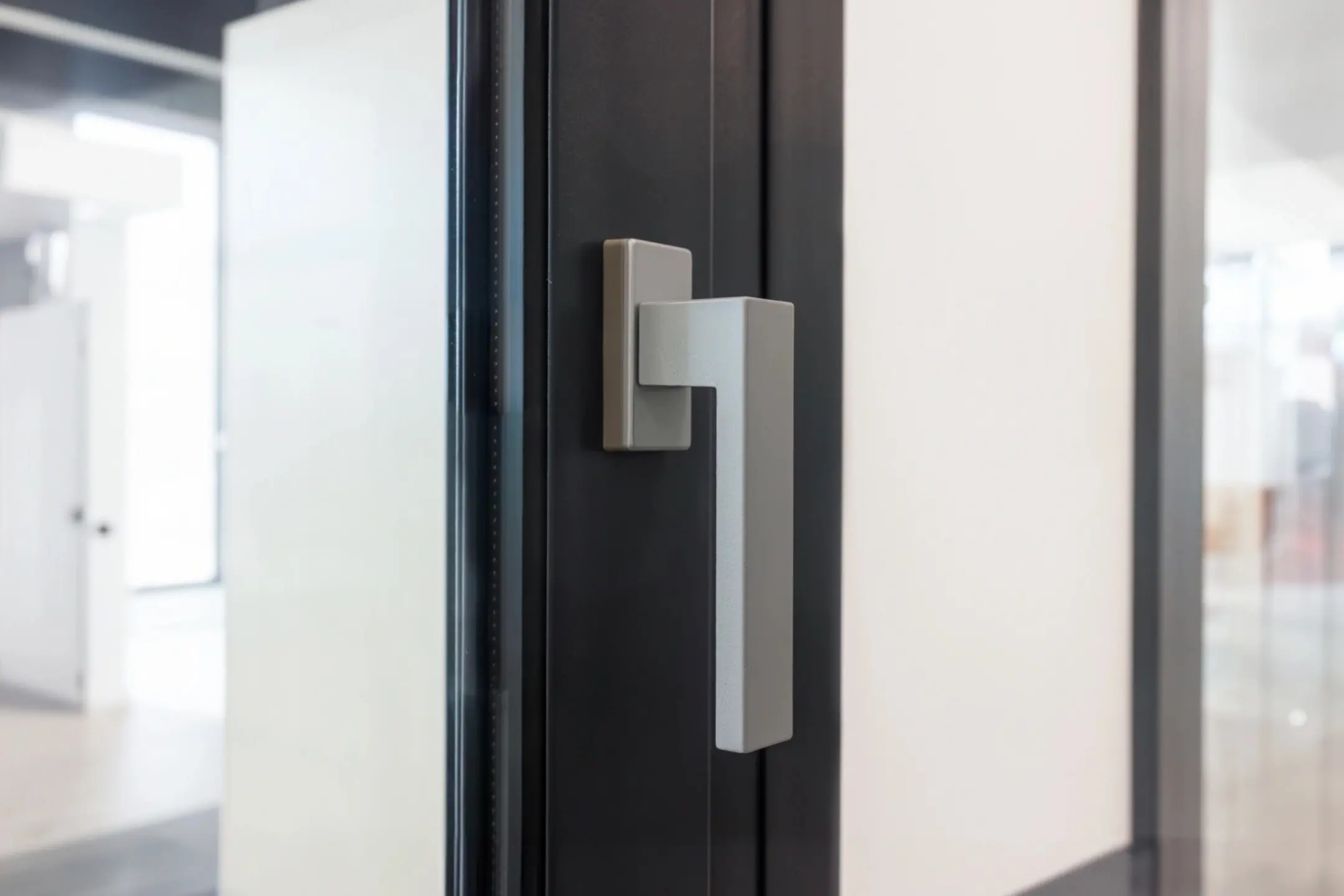 Puerta entrada aluminio negro moderna