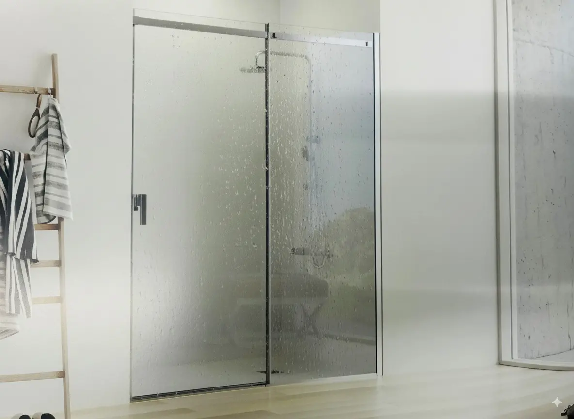 Mampara corredera de cristal templado