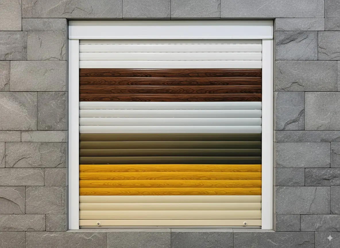 Persiana enrollable de aluminio instalada en ventana